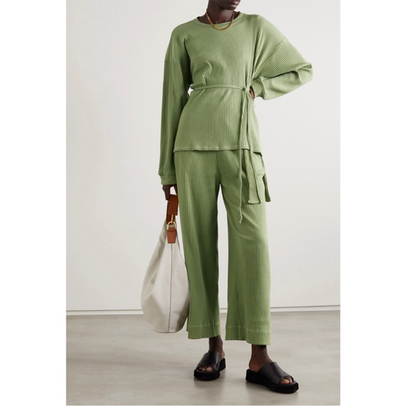 SOLD - Baserange Lhasa Ribbed Tie Waist Pants - Picture 2 of 11